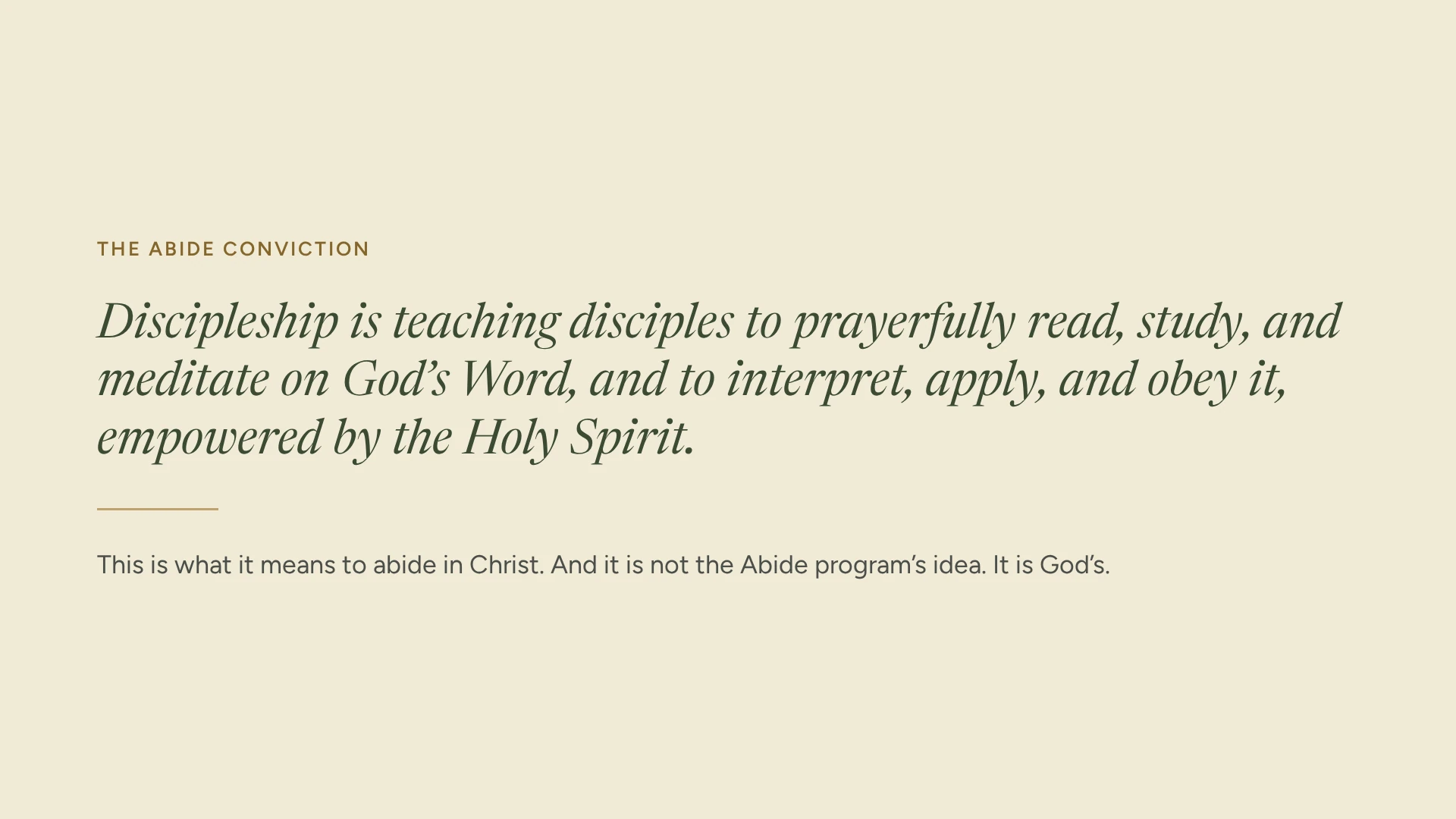 Slide 2: The Abide Conviction