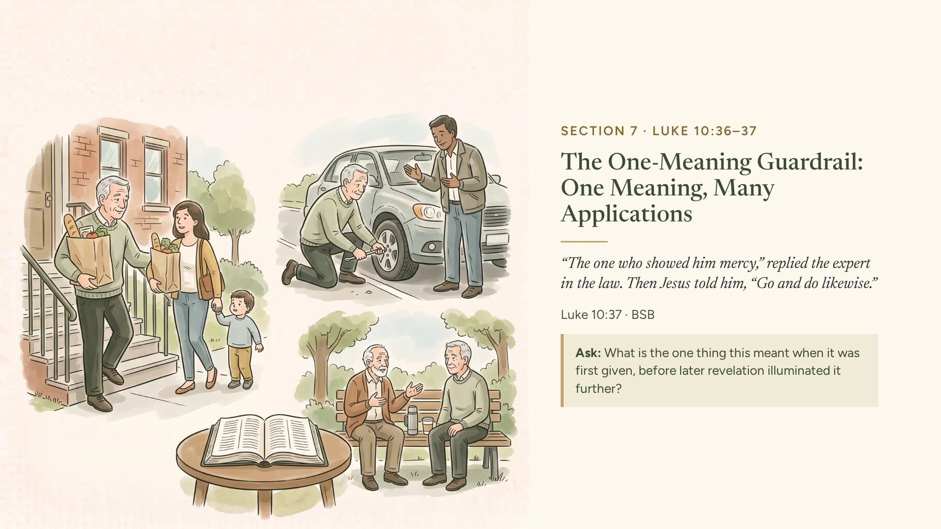 Slide 8: The One-Meaning Guardrail: One Meaning, Many Applications