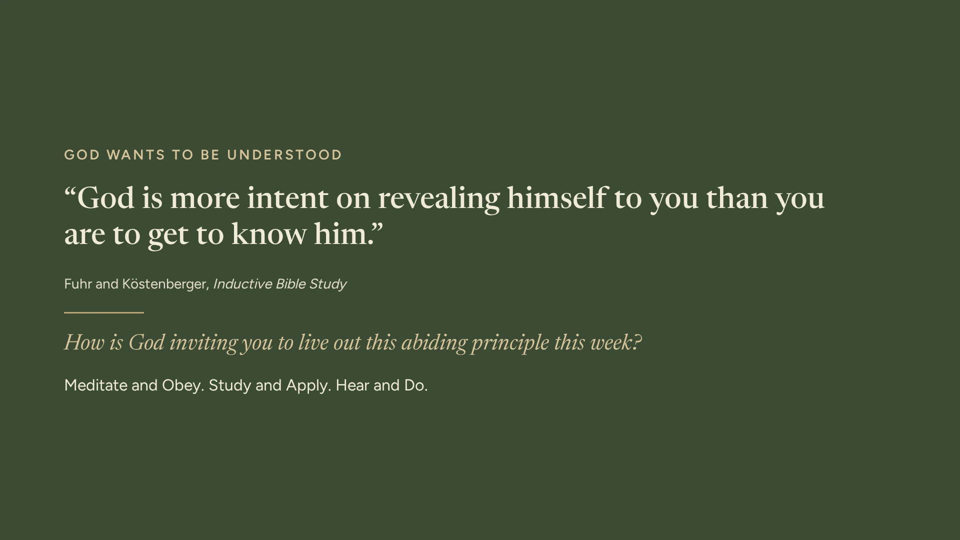 Slide 15: God wants to be understood